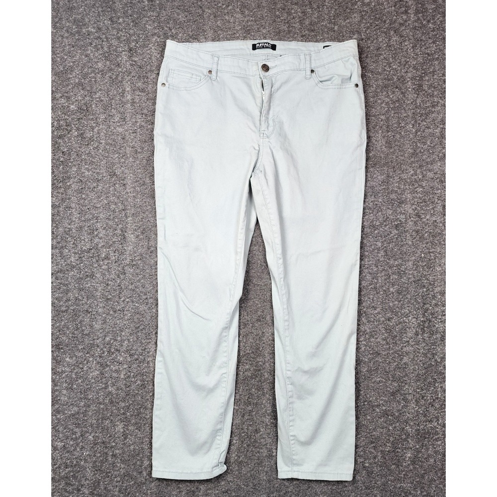 Buffalo David Bitton Pants Womens 12/32 Light Sage Green Daily Mid-Rise Skinny